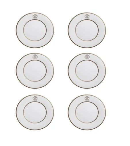 Roberto Cavalli - Set of 6 Silk Gold Dinner Plates
