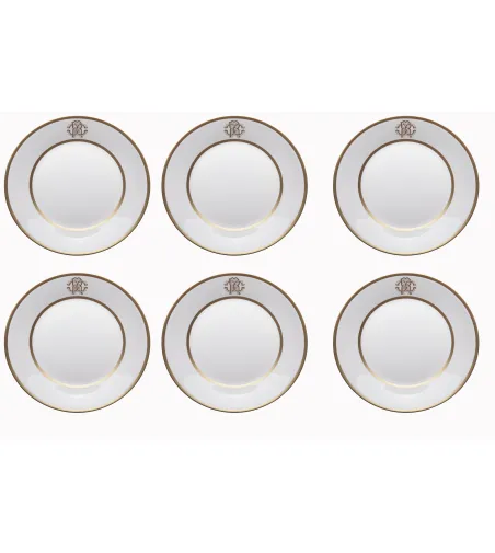 Lot de 6 Assiettes Creuses Silk Gold - Roberto Cavalli