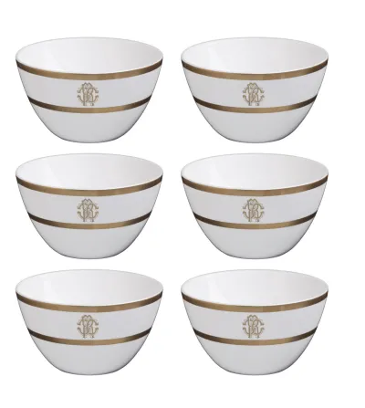 Set 6 Coppette Riso Silk Gold - Roberto Cavalli