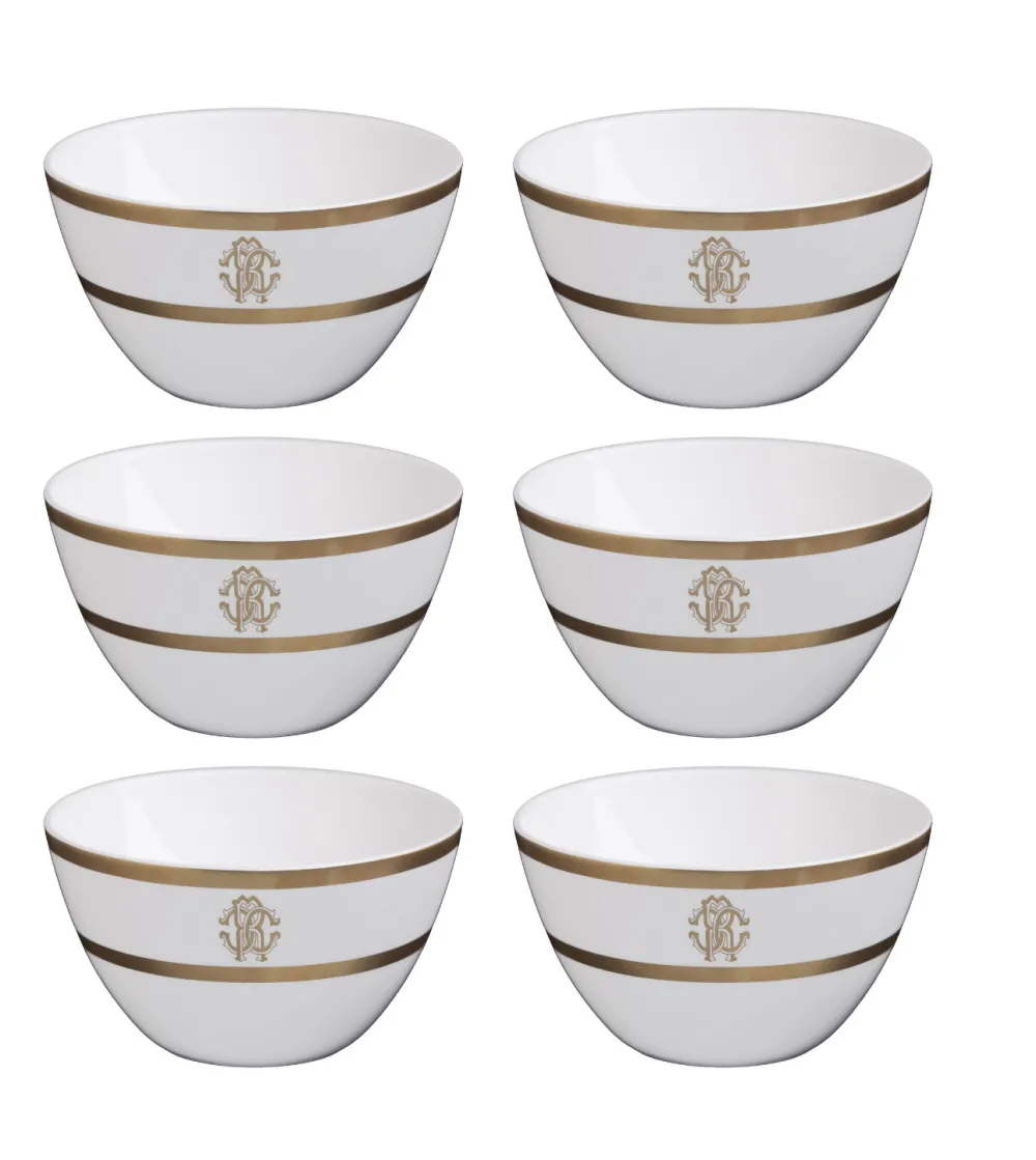 Juego de 6 Cuencos de Arroz Silk Gold - Roberto Cavalli