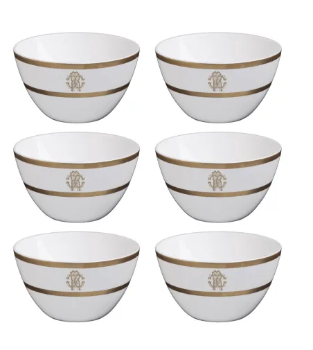 Juego de 6 Cuencos de Arroz Silk Gold - Roberto Cavalli