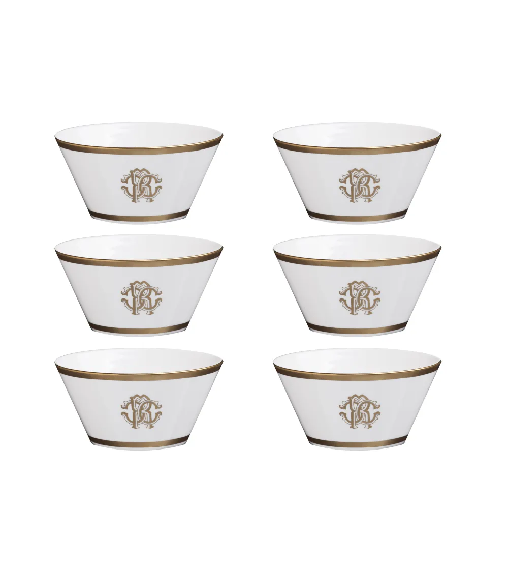 Roberto Cavalli - Set of 6 Silk Gold...