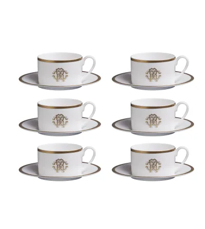 Set 6 Tazze da Tè Silk Gold - Roberto Cavalli