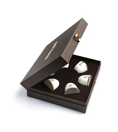 Luxury Box avec 6 Coupes Arabes Silk Gold - Roberto Cavalli