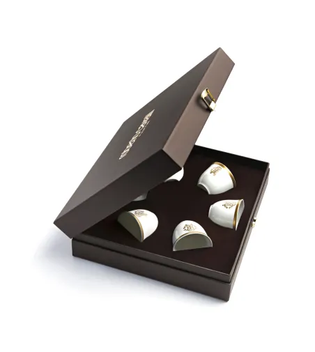 Luxury Box con 6 Copas Árabes Silk Gold - Roberto Cavalli