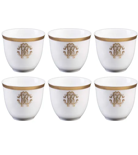 Luxury Box avec 6 Coupes Arabes Silk Gold - Roberto Cavalli