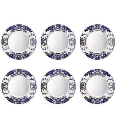 Juego de 6 Platos Hondos Azulejos - Roberto Cavalli