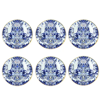 Lot de 6 Assiettes à Pain Azulejos - Roberto Cavalli