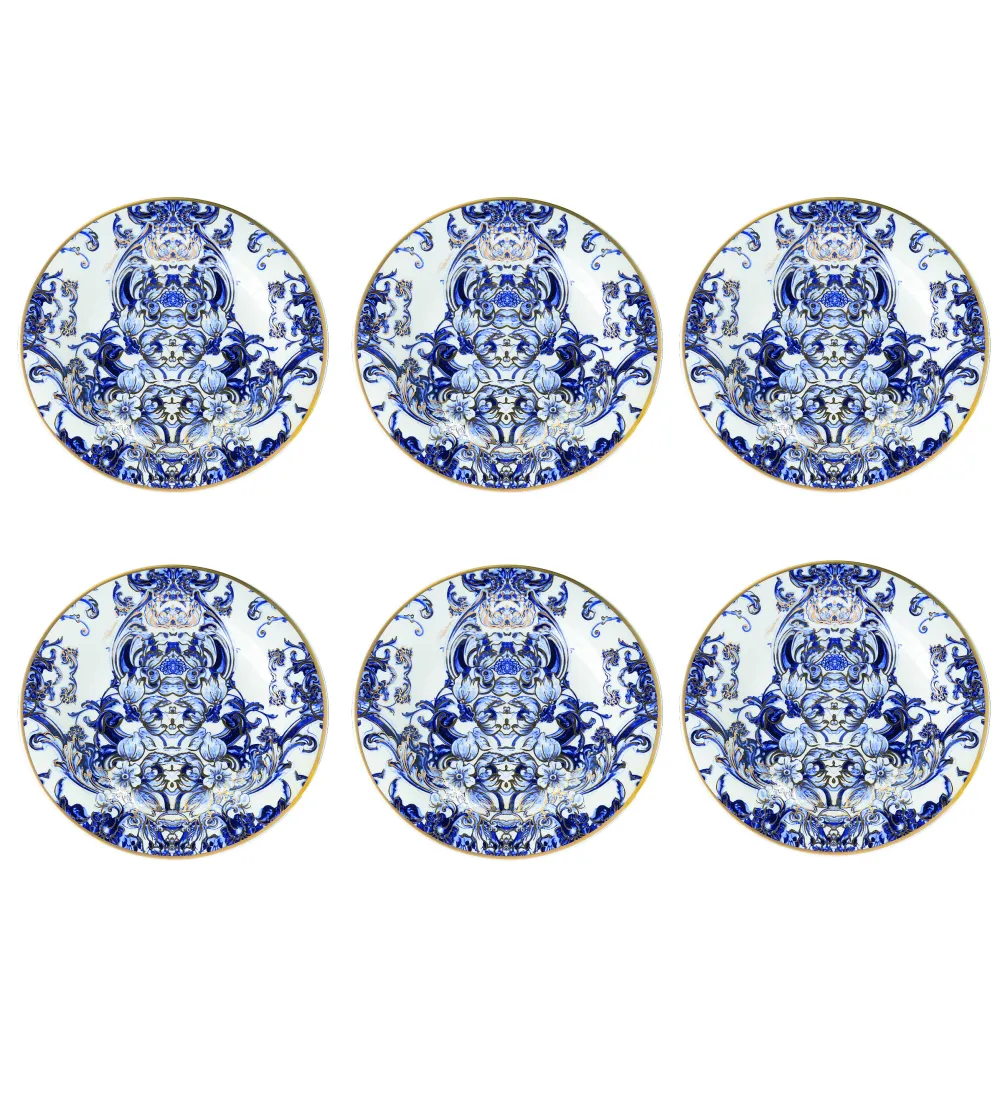 Roberto Cavalli - Set mit 6 Azulejo Brot- oder Buttert