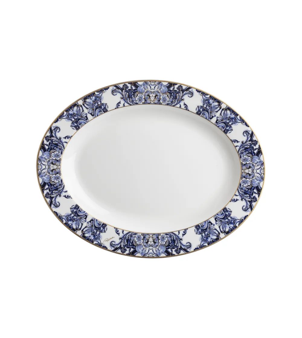 Plate Ovale Azulejo - Roberto Cavalli