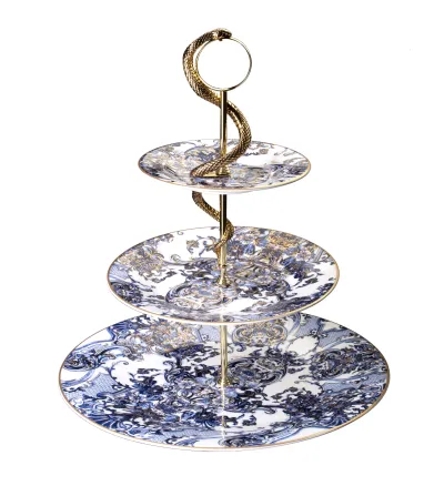 Roberto Cavalli - Azulejos 3-stöckiger Tortenständer mit...