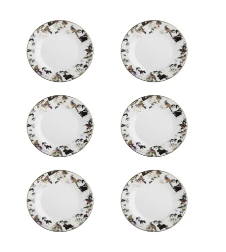 Lot de 6 Assiettes Plates Garden's Birds - Roberto Cavalli