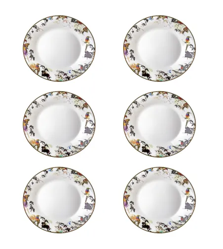Lot de 6 Assiettes Creuses Garden's Birds - Roberto Cavalli