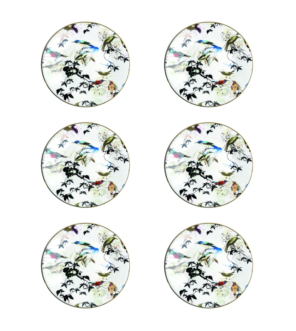 Set 6 Piatti Frutta Garden's Birds -...