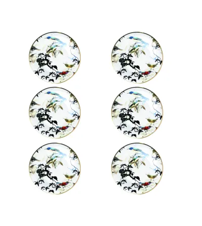 Roberto Cavalli - Set of 6 Garden's Birds Bread or Butter...