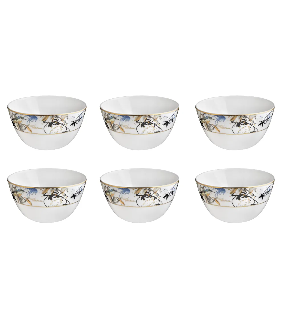 Set 6 Coppette Riso Garden's Birds -...