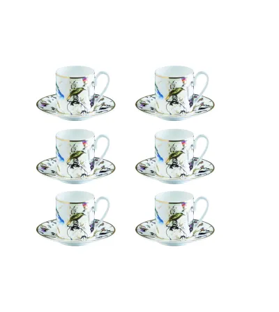Roberto Cavalli - Set mit 6 Garden's Birds Kaffeetassen