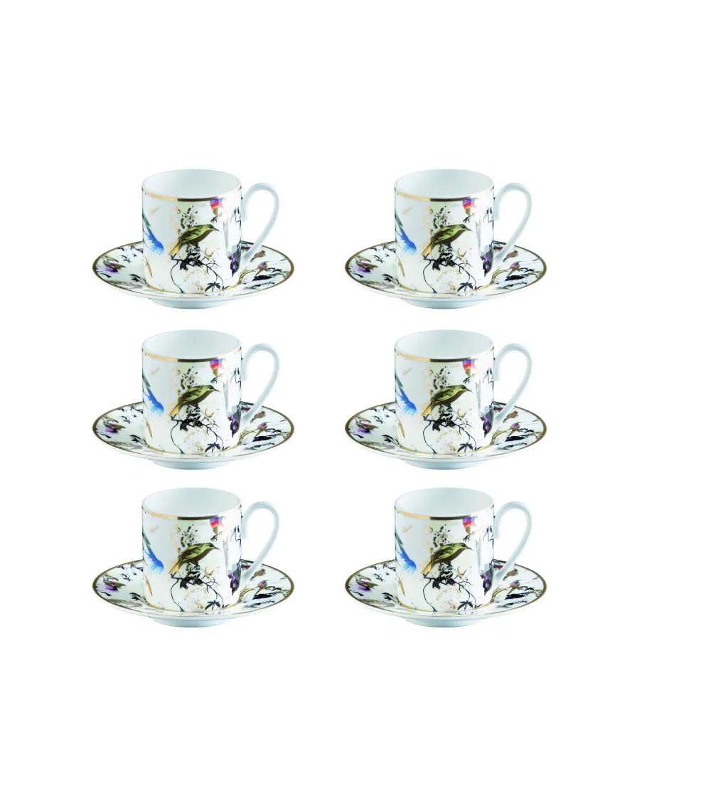 Lot de 6 Tasses à Café Garden's Birds...