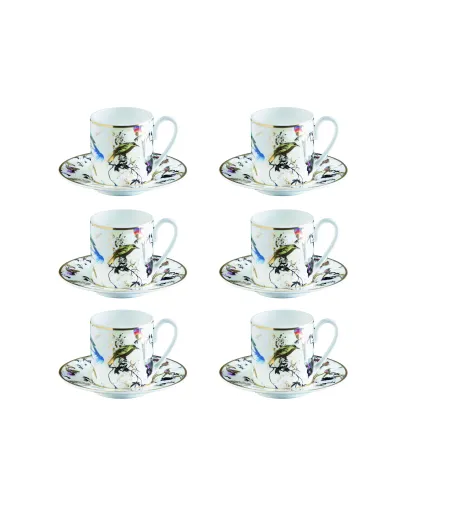 Roberto Cavalli - Set mit 6 Garden's Birds Kaffeetassen