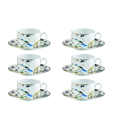 Juego de 6 Tazas de Té Garden's Birds - Roberto Cavalli