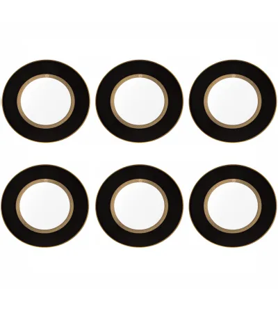 Juego de 6 Platos Hondos Python Black - Roberto Cavalli
