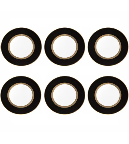 Juego de 6 Platos Hondos Python Black - Roberto Cavalli