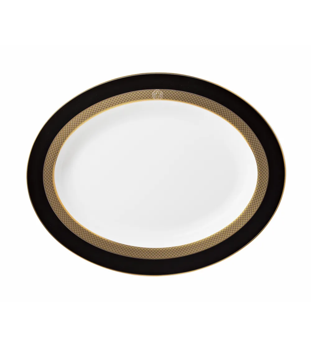 Plate Ovale Python Black - Roberto...