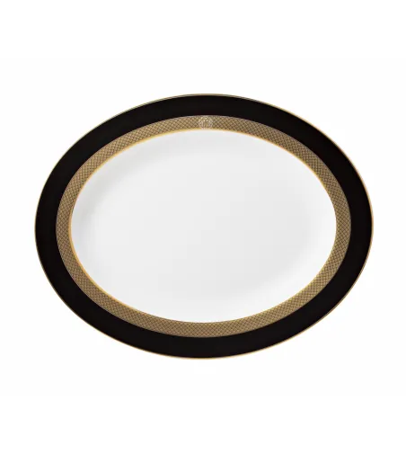 Plato Ovalado Python Black - Roberto Cavalli