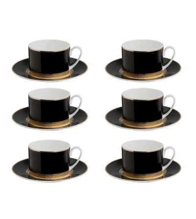 Roberto Cavalli - Set of 6 Python Black Tea Cups