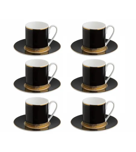 Luxury Box avec 6 Tasses à Café Python Black - Roberto Cavalli