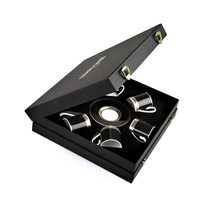 Luxury Box con 6 Tazze da Caffè Python Black - Roberto...