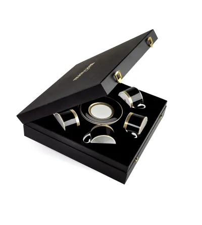 Luxury Box con 6 Tazas de Té Python Black - Roberto Cavalli
