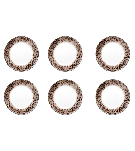Lot de 6 Assiettes Plates Jaguar - Roberto Cavalli