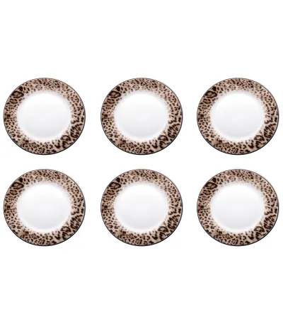 Roberto Cavalli - Set of 6 Jaguar Dessert Plates