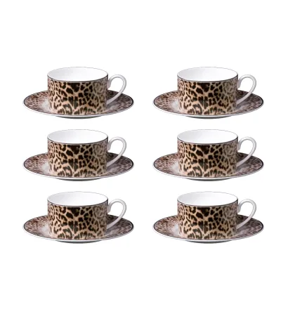 Juego de 6 Tazas de Té Jaguar - Roberto Cavalli