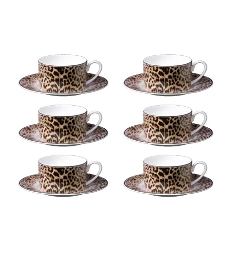 Roberto Cavalli - Set mit 6 Jaguar Teetassen