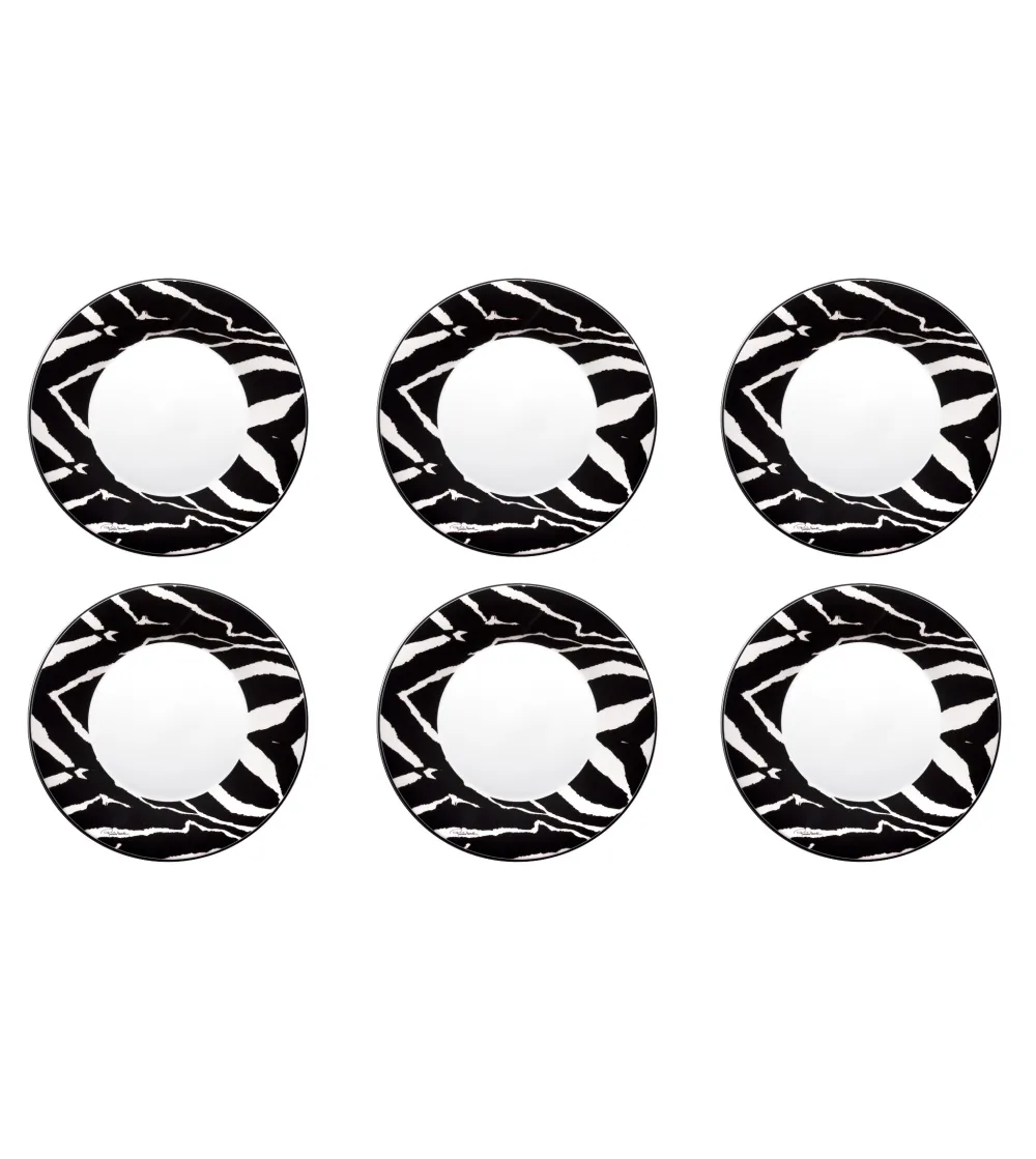 Lot de 6 Assiettes Plates Zebra -...