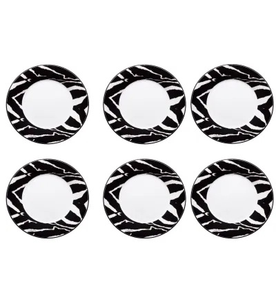 Lot de 6 Assiettes à Dessert Zebra - Roberto Cavalli