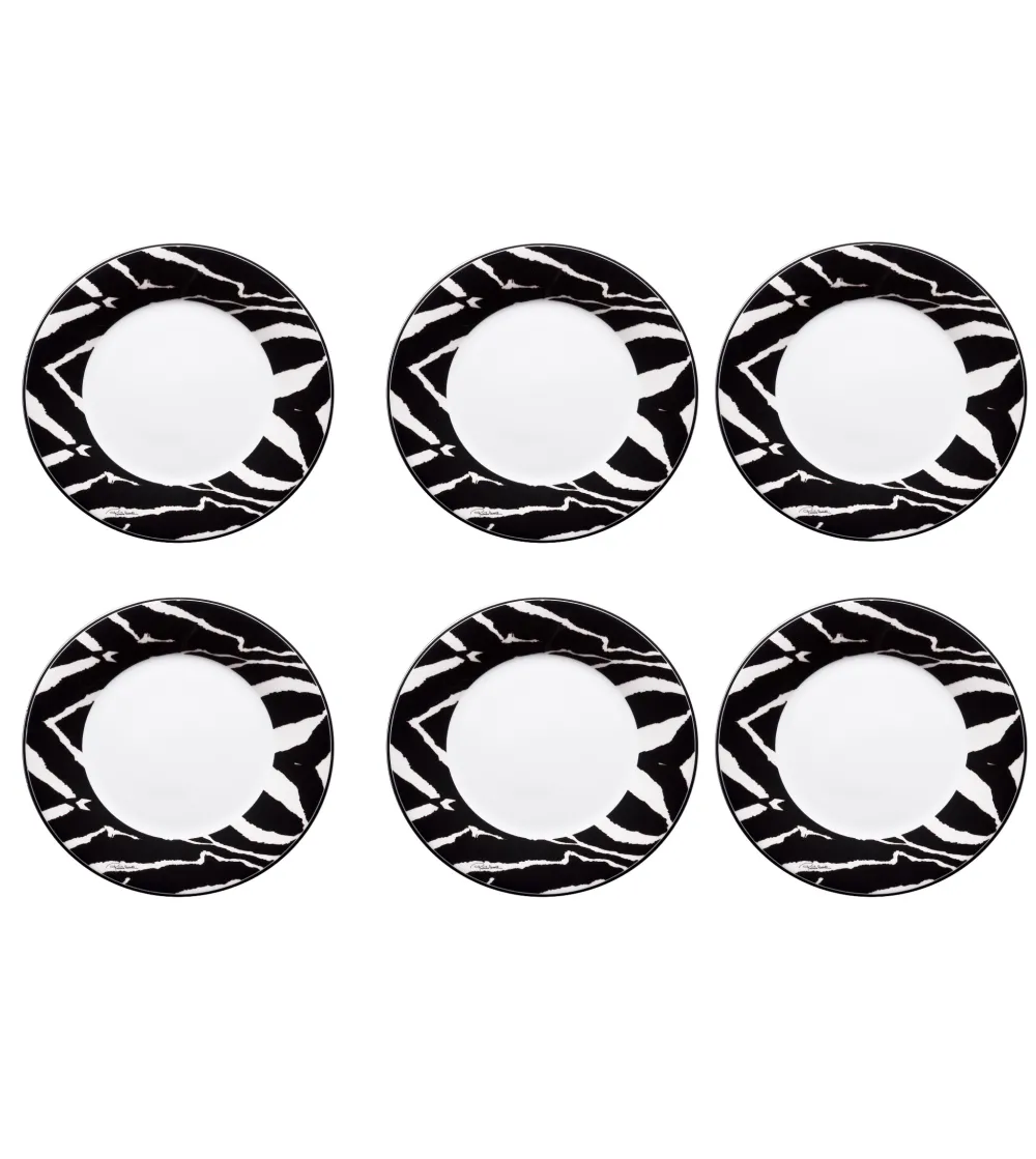 Lot de 6 Assiettes à Dessert Zebra -...