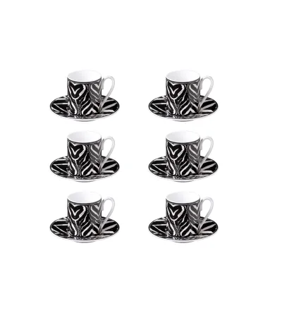 Roberto Cavalli - Set mit 6 Zebra Kaffeetassen