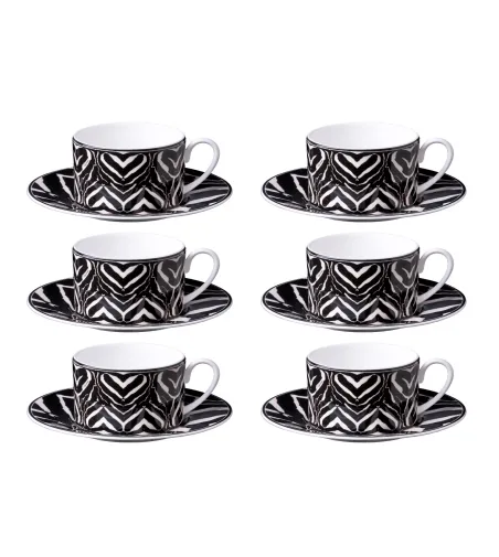 Lot de 6 Tasses à Thé Zebra - Roberto Cavalli