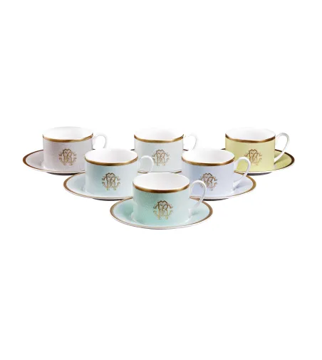 Roberto Cavalli - Set mit 6 Lizzard Sunrise Teetassen