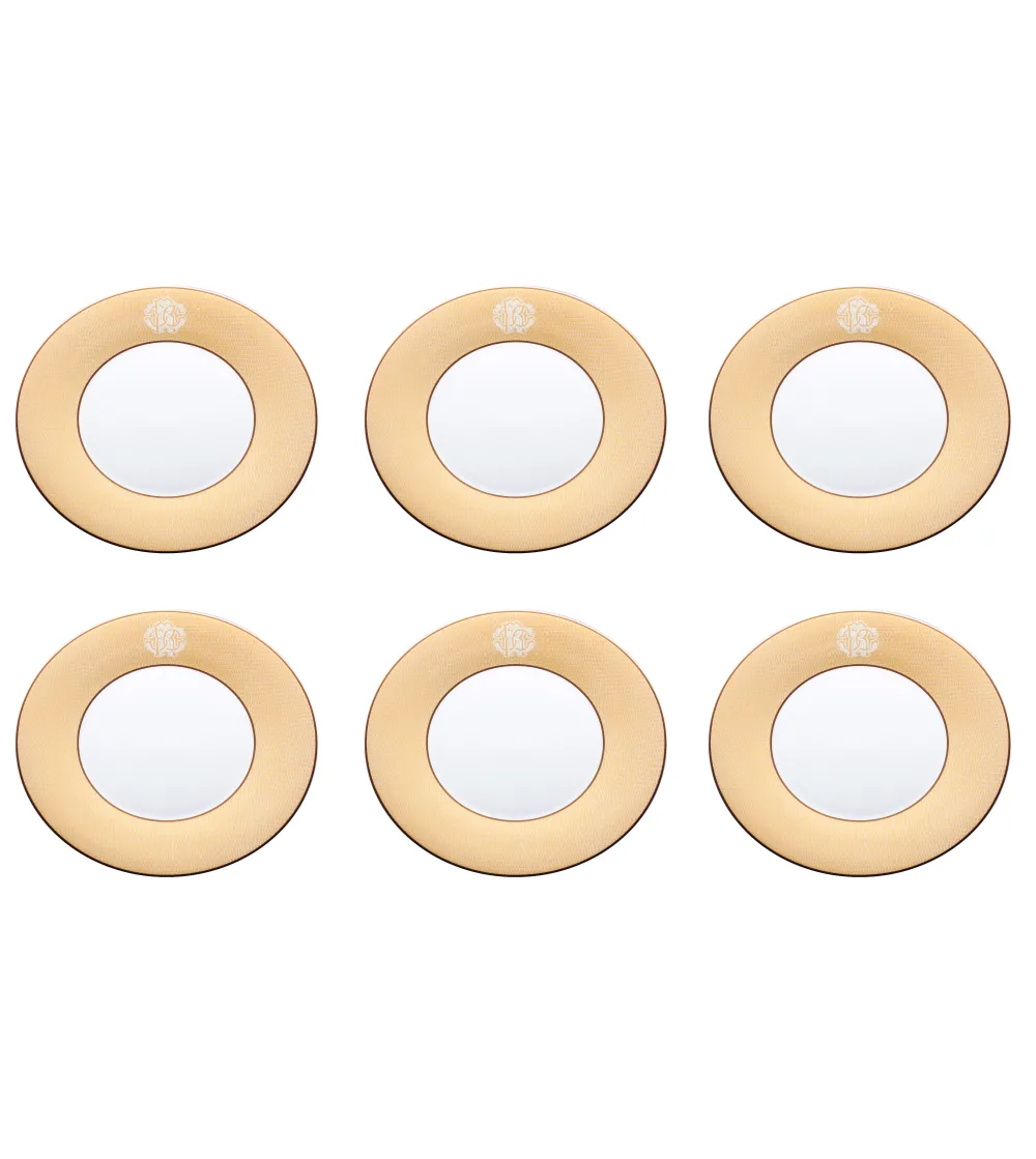 Juego de 6 Platos Llanos Lizzard Gold...