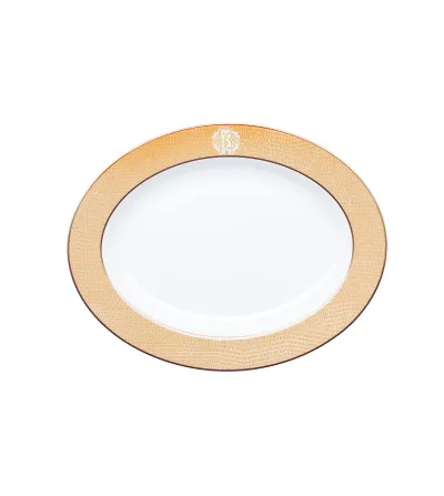Plato Ovalado Lizzard Gold - Roberto Cavalli