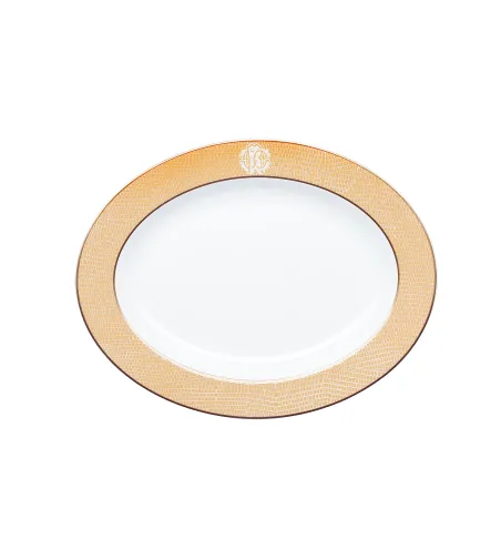 Plate Ovale Lizzard Gold - Roberto Cavalli