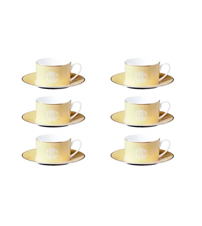 Lot de 6 Tasses à Thé Lizzard Gold - Roberto Cavalli