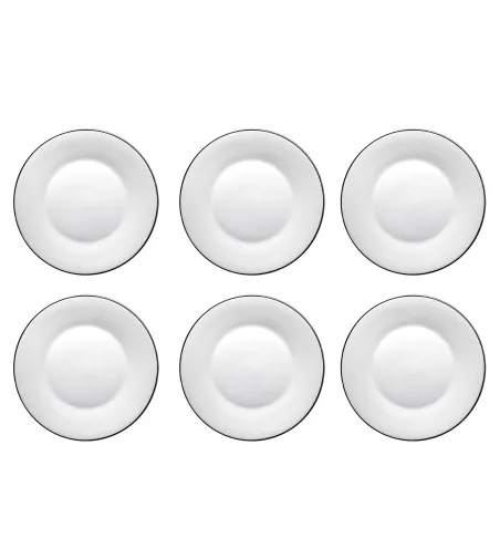 Lot de 6 Assiettes Creuses Lizzard Platin - Roberto Cavalli
