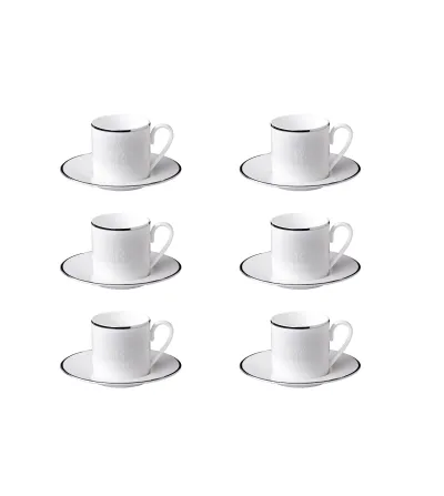 Roberto Cavalli - Set mit 6 Lizzard Platin Kaffeetassen