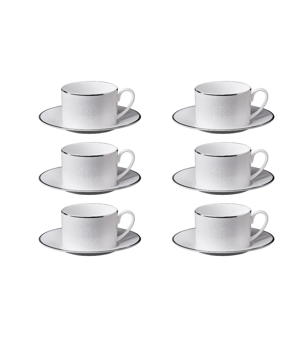 Juego de 6 Tazas de Té Lizzard Platin...