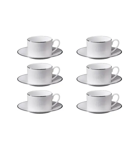 Juego de 6 Tazas de Té Lizzard Platin - Roberto Cavalli